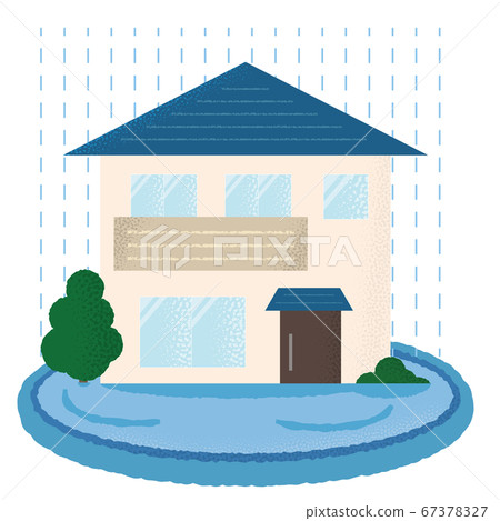Vector illustration of a flooded house - Stock Illustration [67378327 ...