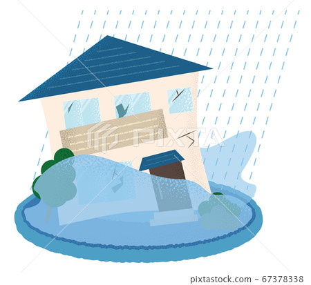 Vector illustration of a flooded house Vector illustration of a flooded house 67378338