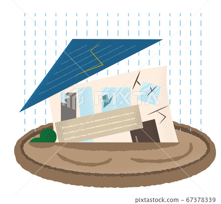 Vector illustration of a flooded house Vector illustration of a flooded house 67378339