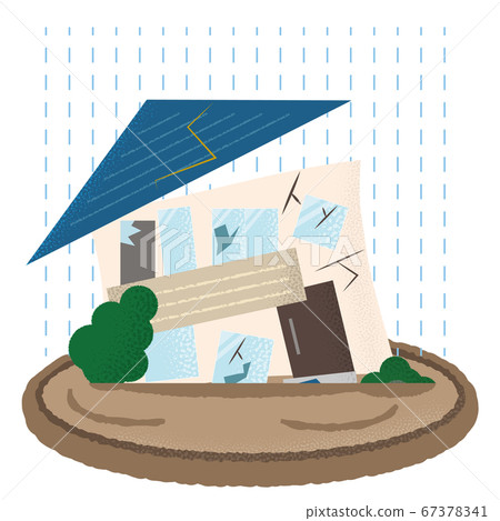 Vector illustration of a flooded house 67378341