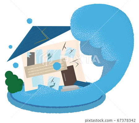 Vector illustration of a flooded house Vector illustration of a flooded house 67378342