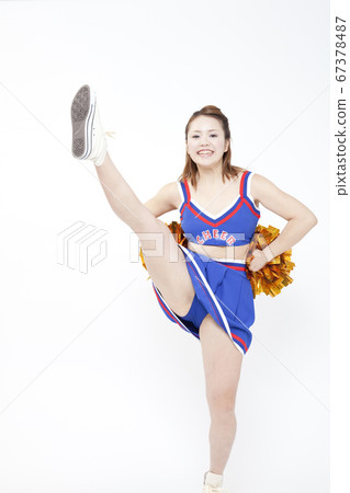 Cheerleader cheering with a smile 67378487