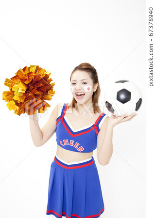 啦啦隊歡呼足球 67378940