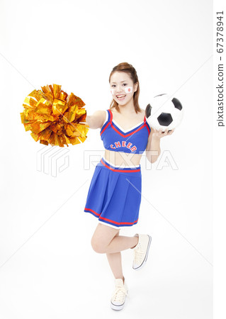 啦啦隊歡呼足球 67378941