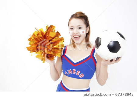 啦啦隊歡呼足球 67378942