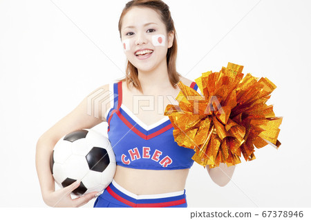 啦啦隊歡呼足球 67378946