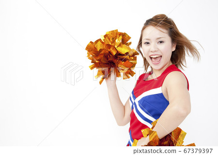 Cheerleader cheering with a smile 67379397