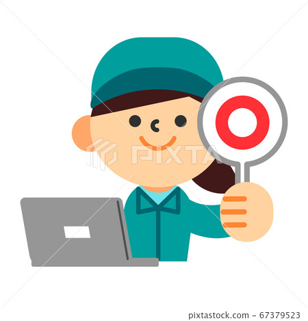 Person work clothes computer work clothes female upper body circle Person work clothes computer work clothes female upper body circle 67379523