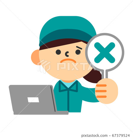 Person work clothes PC work clothes Female upper body X Person work clothes PC work clothes Female upper body X 67379524
