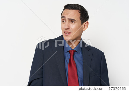 man on with irony looks away on an isolated background man on with irony looks away on an isolated background 67379663