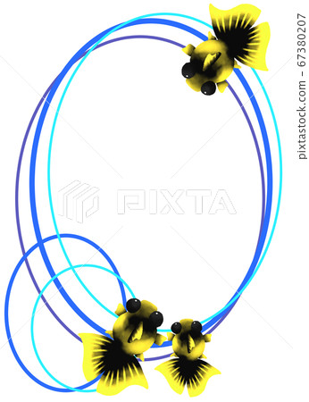 藍色金魚垂直框架（藍色） 67380207