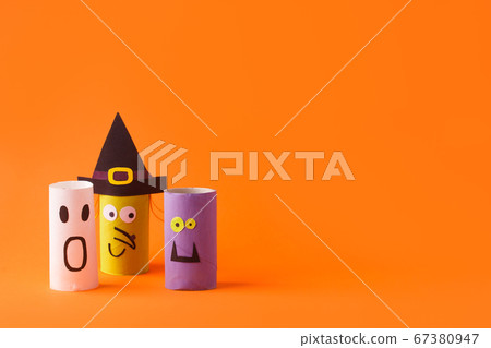 Halloween toy collection on orange for Halloween Halloween toy collection on orange for Halloween 67380947