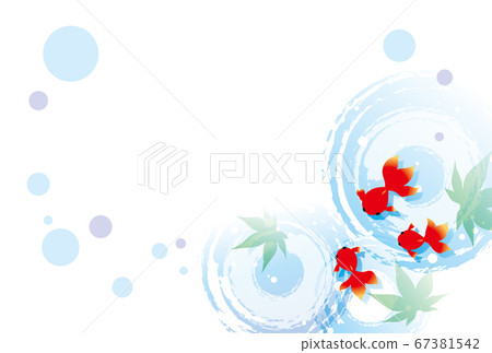 Summer greeting card with goldfish pattern No text Summer greeting card with goldfish pattern No text 67381542