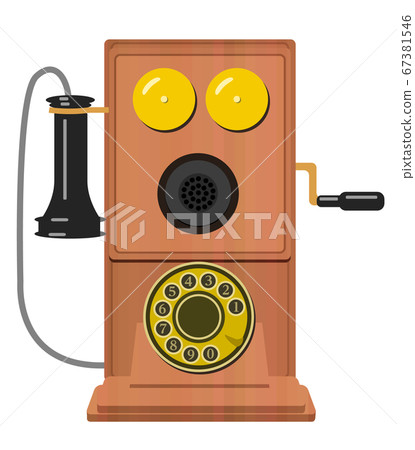 復古的單耳壁掛式電話（Delville磁性電話）的插圖 67381546