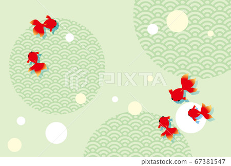 夏季賀卡與金魚圖案沒有文本 67381547
