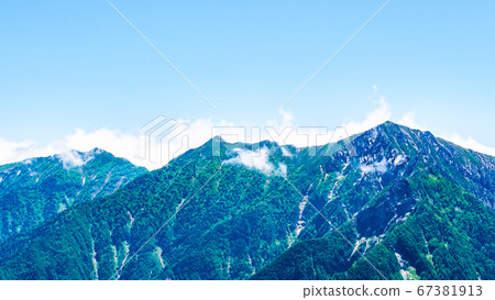 Tateyama Kurobe Alpine Route/Iwakoyazawadake/Narusawadake/Akazawadake seen from Daikanbo 67381913