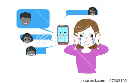 在SNS和互聯網上遭到誹謗的年輕女子 67382193
