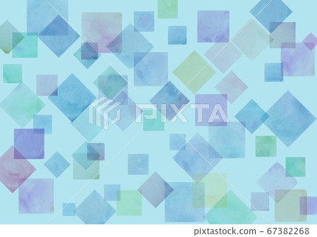 Illustration of transparent background with bleeding watercolor paint, square diagonal cool Illustration of transparent background with bleeding watercolor paint, square diagonal cool 67382268
