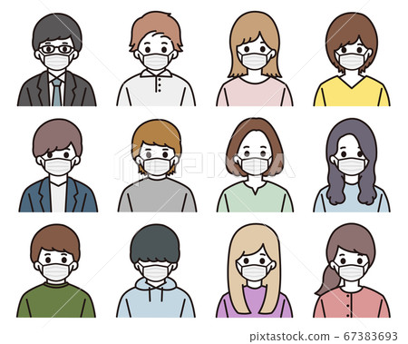 Male female icon mask illustration 67383693