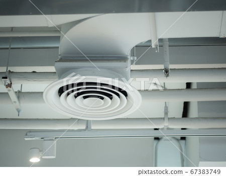 Air Ventilating tube installed on the ceiling. 67383749