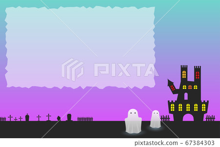 Background material, silhouette of old castle for Halloween. Background material, silhouette of old castle for Halloween. 67384303