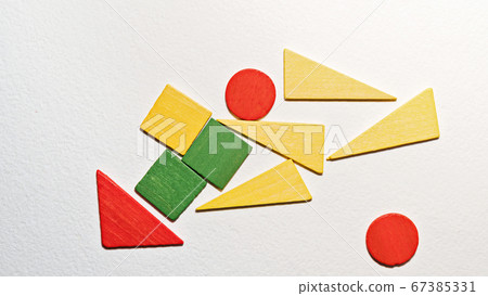 Geometric colorful wooden shapes 67385331