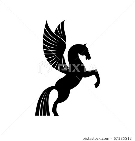 Pegasus with wings isolated mythical animal 67385512
