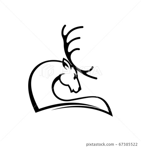 Deer profile isolated hunting club logo 67385522