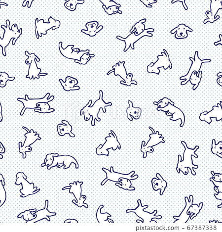 Cute dog seamless pattern - Stock Illustration [67387338] - PIXTA