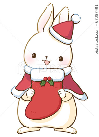 White rabbit and Christmas (big socks) White rabbit and Christmas (big socks) 67387491