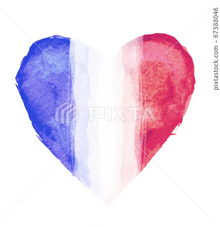 French flag with heart symbol French flag with heart symbol 67388046
