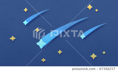 立體可愛流星雨插畫天文觀測天文表演剪紙背景裝飾彩繪紙 67388257