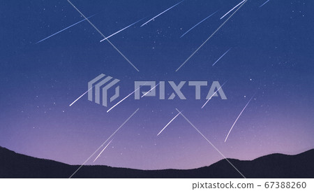 Beautiful Meteor Shower Wallpaper Stock Illustration 67388260 Pixta