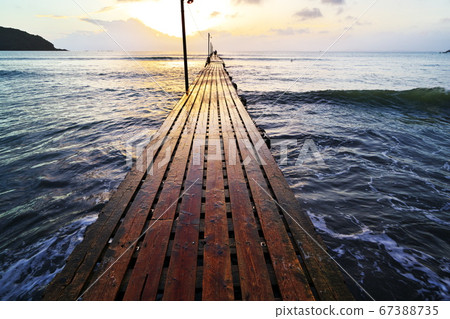 Sunset over the Haraoka coast 67388735