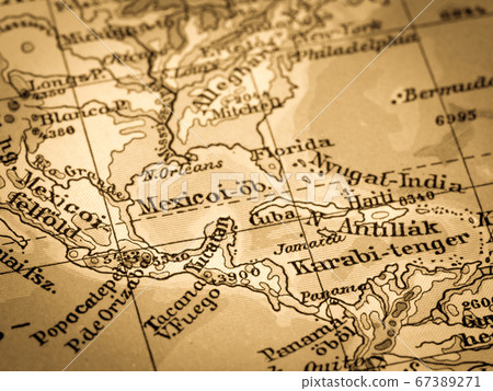 Old map Central America 67389271