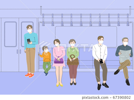 Changed daily life concept. people wearing a face mask003 Changed daily life concept. people wearing a face mask003 67390802