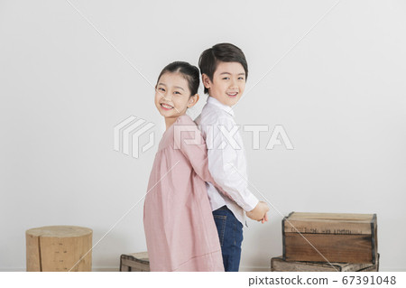 Happy children concept, a portrait of asian children smiling 244 67391048