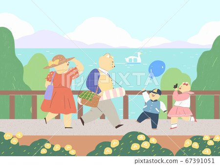 Cute happy animal family of bears illustration 006 67391051
