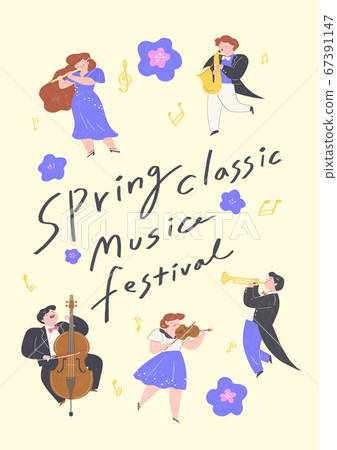 Spring festival concept. food street fair, music festival poster and banner design illustration 002 Spring festival concept. food street fair, music festival poster and banner design illustration 002 67391147