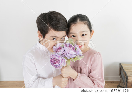 Happy children concept, a portrait of asian children smiling 231 67391176
