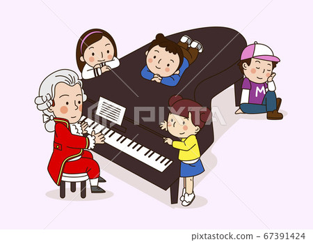 Children's education concept, forebears teaching children illustration  003 67391424