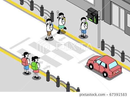 Children traffic safety concept illustration 001 Children traffic safety concept illustration 001 67391583