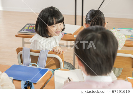 Happy children concept, a portrait of asian children smiling 072 67391619