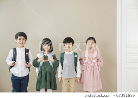 Happy children concept, a portrait of asian children smiling 008 67391659