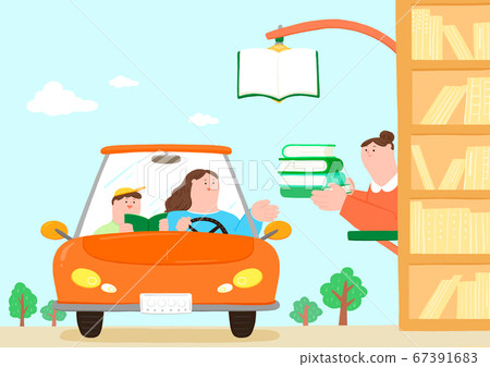 illustration of Changed daily life - Online lessons, medical briefcase, donation crate box, and Drive Thru 010 illustration of Changed daily life - Online lessons, medical briefcase, donation crate box, and Drive Thru 010 67391683