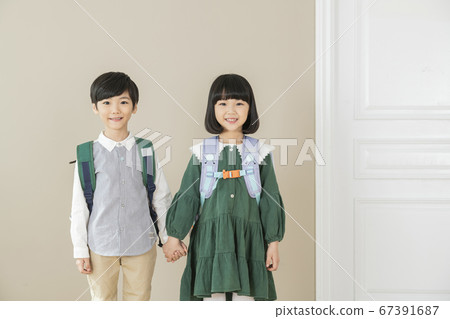 Happy children concept, a portrait of asian children smiling 023 67391687