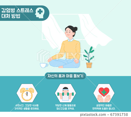 Blue Corona concept, Ways to overcome depression by Blue Corona in flat style illustration 004 67391738
