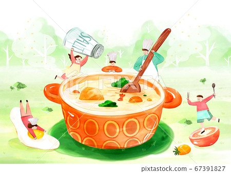 fairy tale story concept watercolor Illustration 002 67391827