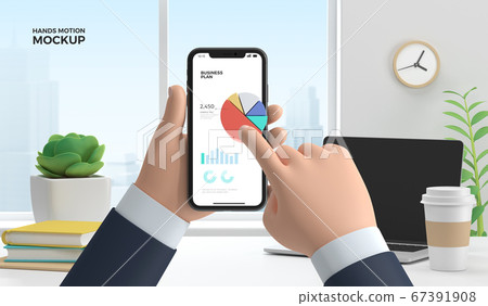 3d cartoon hands Mockup 003 67391908