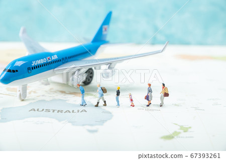 Miniature world concept- Miniature figurine of traveler, businessman, couple, family 080 67393261